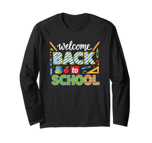Retro-Welcome Back to School Teacher Appreciation für Jungen und Mädchen Langarmshirt Retro-Welcome Back to School Teacher Appreciation für Jungen und Mädchen Langarmshirt von Great Welcome Back to School Teacher Parents Tees