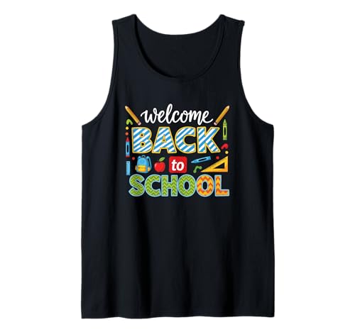 Retro-Welcome Back to School Teacher Appreciation für Jungen und Mädchen Tank Top Retro-Welcome Back to School Teacher Appreciation für Jungen und Mädchen Tank Top von Great Welcome Back to School Teacher Parents Tees