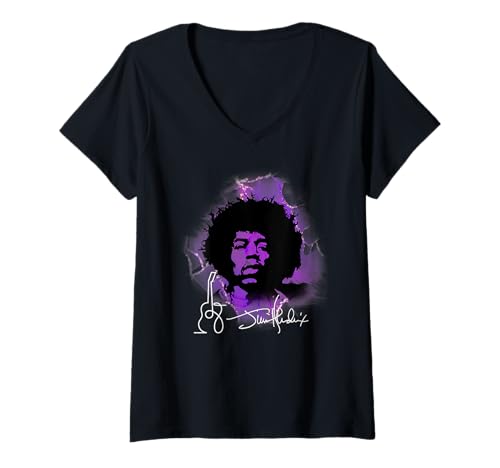 Damen Jimi Hendrix_002 T-Shirt mit V-Ausschnitt Damen Jimi Hendrix_002 T-Shirt mit V-Ausschnitt von Great musician
