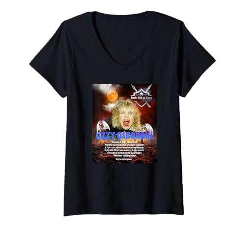 Damen Ozzy Osbourne_001 T-Shirt mit V-Ausschnitt Damen Ozzy Osbourne_001 T-Shirt mit V-Ausschnitt von Great musician