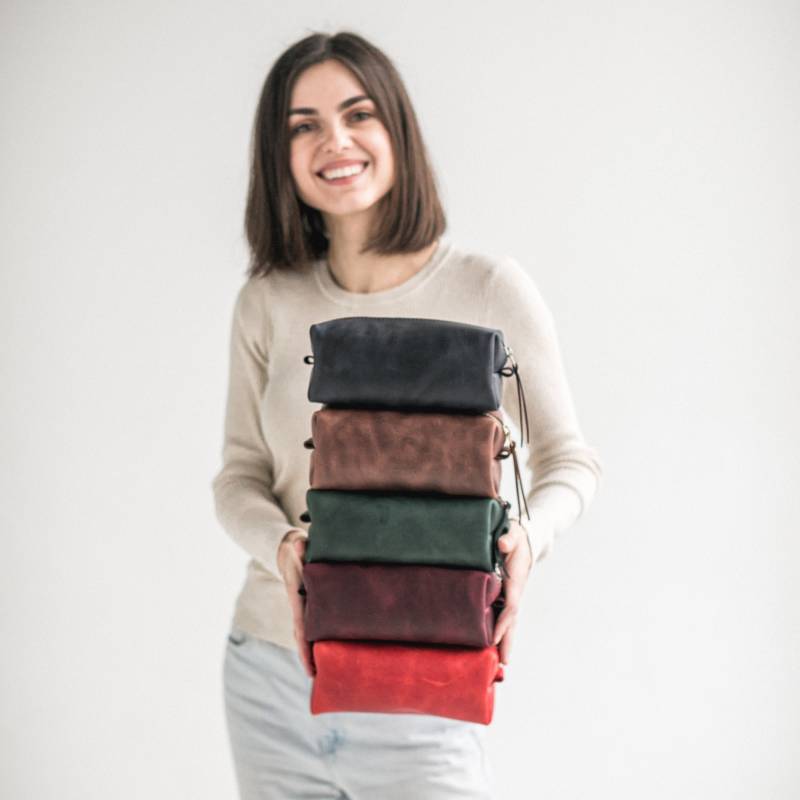 Crazy Horse Leather Dopp Kit Herren Reise-Kulturbeutel von GreatBrown