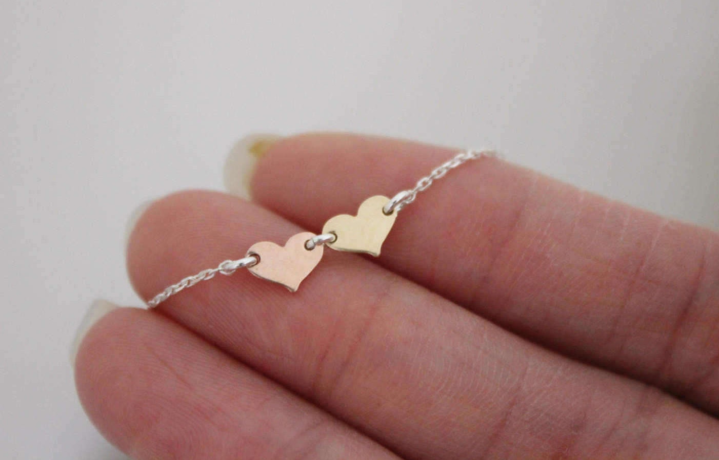 Doppel Herz Halskette, Geschenk Für Neue Mutter, Schwester Die Beste Freundin Mutter Zierliche Halskette Zarte Goldhalskette von GreatJewelry4All