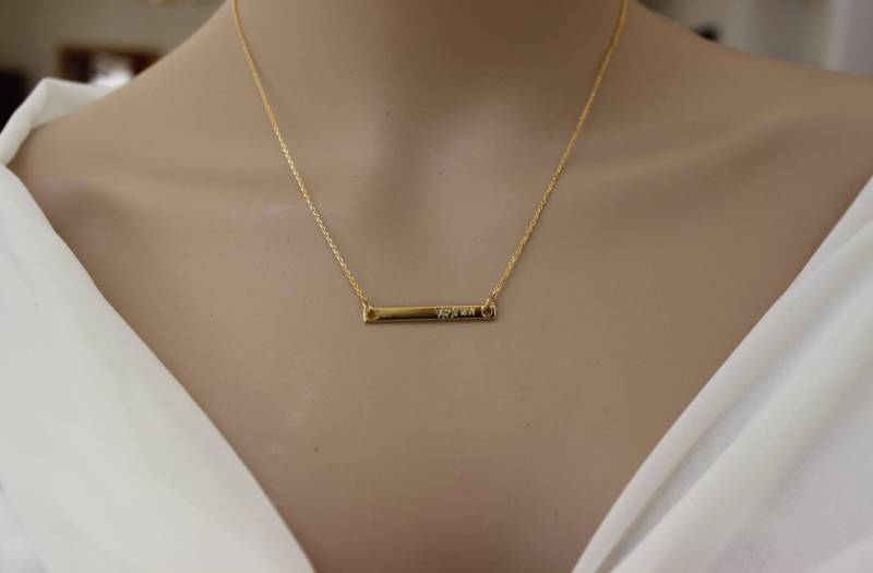 Gold Gefüllte Kette Oder Sterling Silber Kette, Personalisieren Bar Halskette, Silber, Namen Erste Halskette von GreatJewelry4All