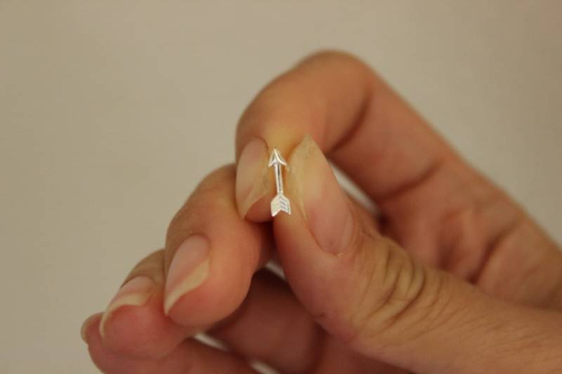 Gold Oder Roségold Erhältlich, Sterling Silber Knorpelohrring, Kleiner Knorpel, Pfeil Ohrstecker, Tragus Einzelner von GreatJewelry4All