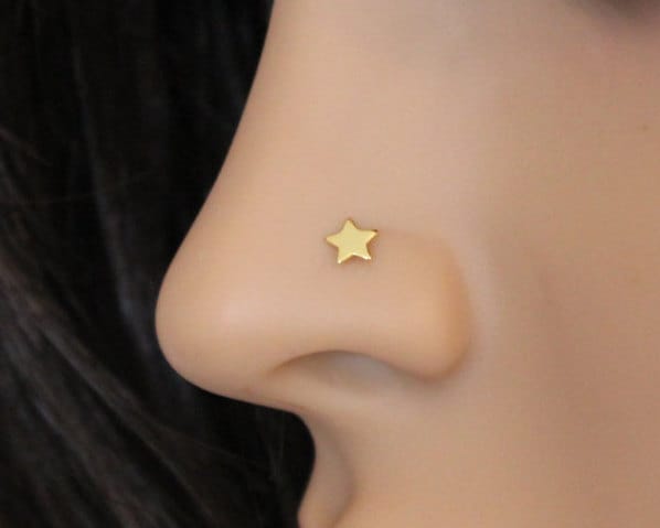 Gold Stern Nasenstecker, Kleiner Knorpel Ohrstecker, Tragus Single Stu Star Knorpel, Silber Roségold Ohrstecker von GreatJewelry4All