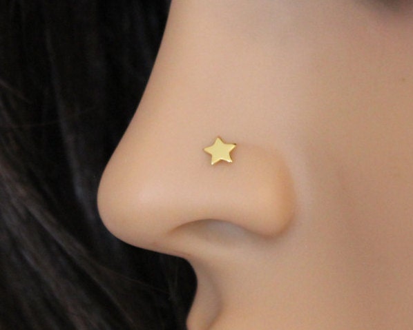 Gold Stern Nasenstecker, Kleiner Knorpel Ohrstecker, Tragus Single Stu Star Knorpel, Silber Roségold Ohrstecker von GreatJewelry4All
