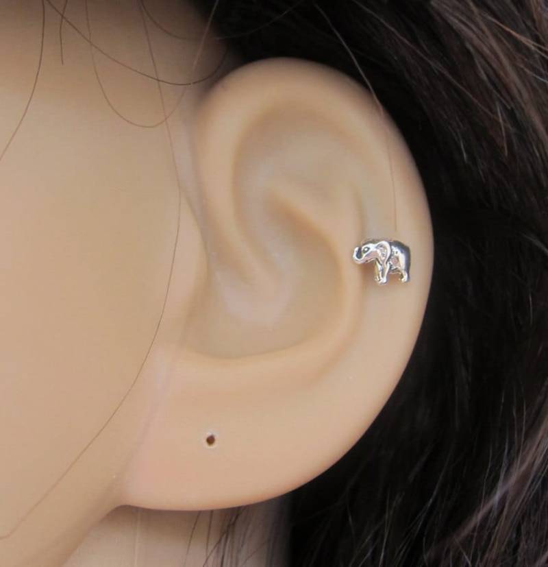Kleine Baby Elefant Knorpelohrring, Tragus Ohrring, Nasenstecker, Helixohrring von GreatJewelry4All