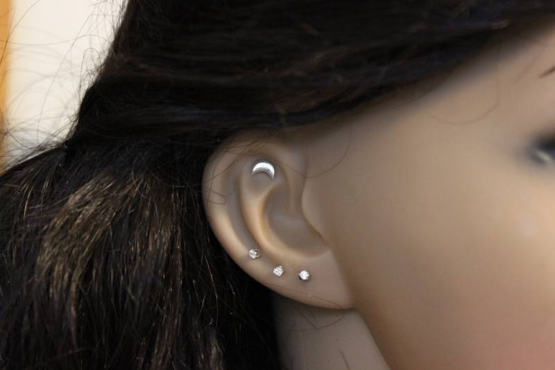 Mond Knorpel Ohrring, Tragus Nase Stud, Silber Knorpel, Nasenring, Kleine Ohrring von GreatJewelry4All
