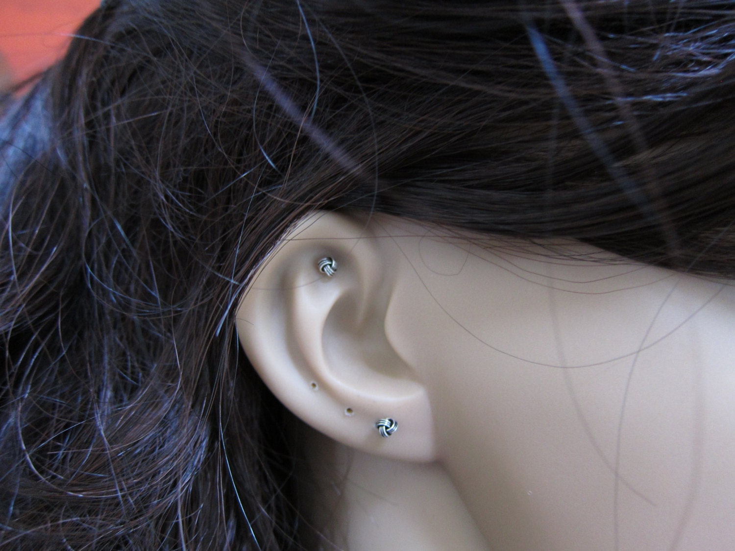 Roségold Erhältlich, Sterling Silber 3mm Knoten Knorpel Ohrringe, Kleine Tragus Ohrring, Kleine Ohrstecker, Multiple Piercing von GreatJewelry4All