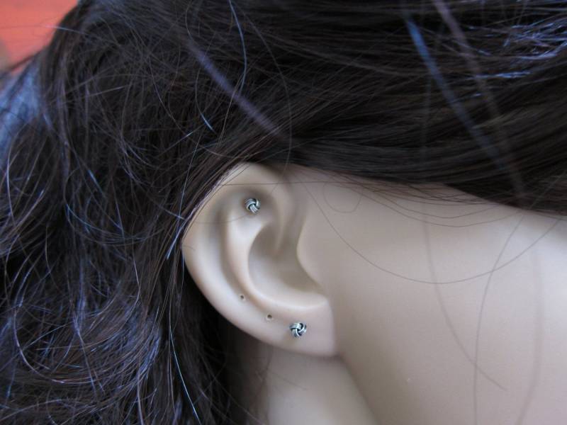Roségold Erhältlich, Sterling Silber 3mm Knoten Knorpel Ohrringe, Kleine Tragus Ohrring, Kleine Ohrstecker, Multiple Piercing von GreatJewelry4All