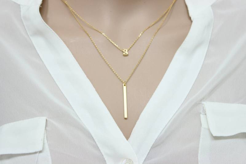 Silberne Version Verfügbar, Personalisieren Sie Kleinbuchstaben, Anfangsbarhalskette, Buchstabenhalskette, Abschlussgeschenk, Schwesternschaft von GreatJewelry4All