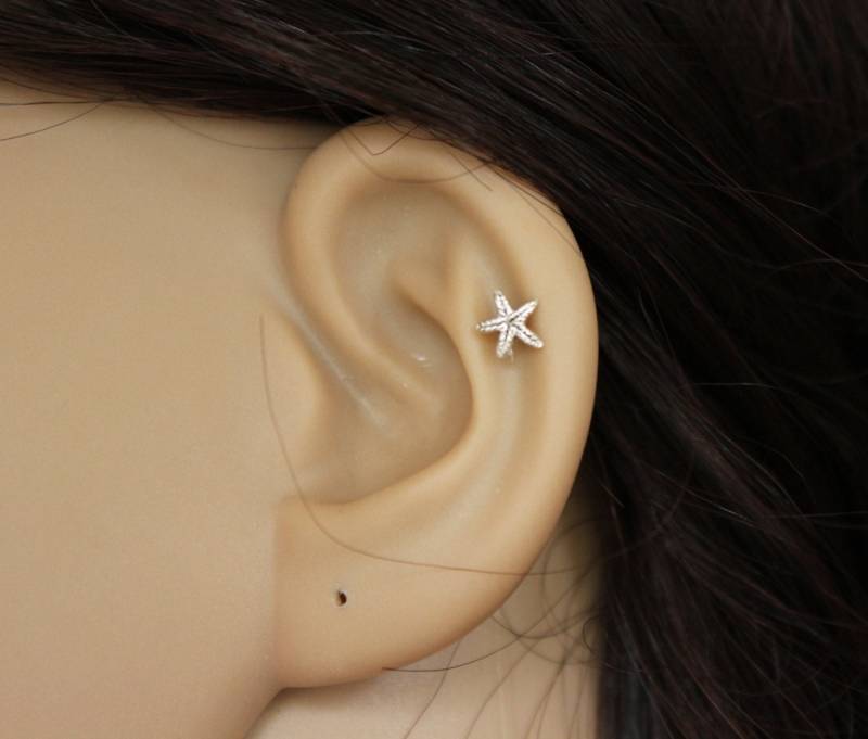Sterling Silber Seestern Ohrstecker, Stern Knorpel, Tragus Ohrring, Knorpel Ohrstecker von GreatJewelry4All