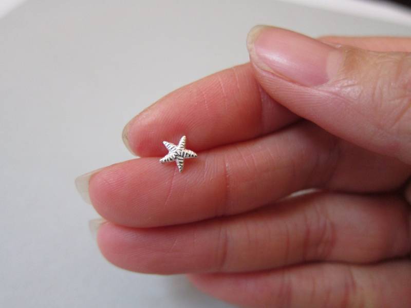 Sterlingsilber Seestern Knorpelohrring, Ohrring Winzige Stud Kleine Knorpel, Ein Gestüt, Mehrere Piercing, Meerestiere von GreatJewelry4All