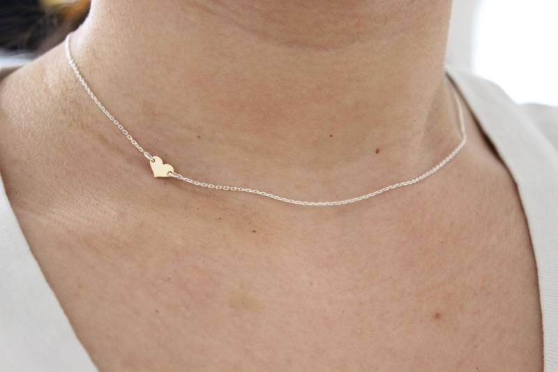 Zarte Herz Halskette, Layering Kleine Alltägliche Zarte Brautjungfer Geschenk, Geschenk Für Mutter, Schwester von GreatJewelry4All