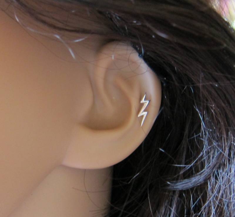 sterling Silber Blitz Knorpel Ohrring, Helix Tragus Ohrring von GreatJewelry4All
