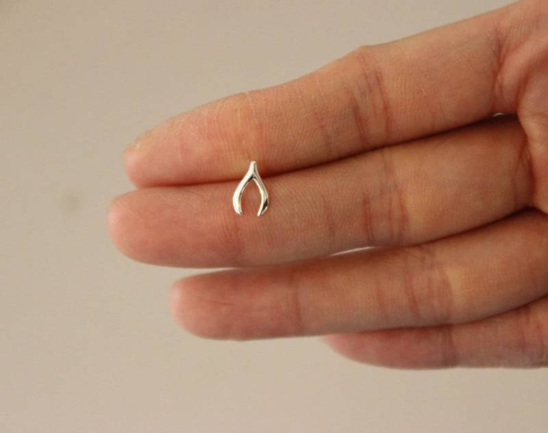 sterling Silber Wishbone Knorpel Ohrringe, Ohrring, Ohrstecker, Geschenk Für Freundin, Beste Freundin Einzelstecker von GreatJewelry4All