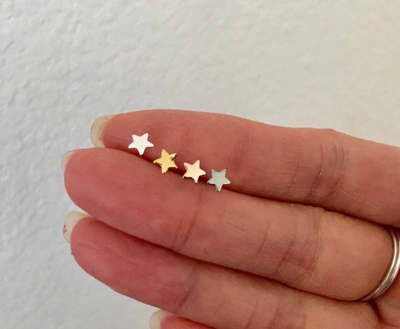 stern Knorpel Ohrring Tragus Kleine Ohrstecker Nase Schmuck Rose Gold Silber Ring Zweites Loch von GreatJewelry4All
