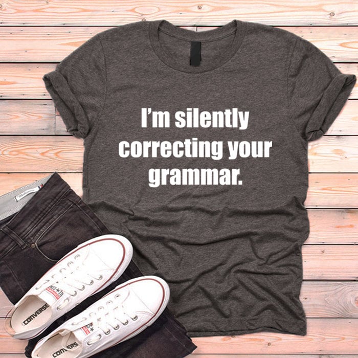 Lustige Text-Tshirt, Ich Bin Lautlos Korrigieren Ihre Grammatik Shirt Geek Nerd Humor von GreatLifeTees