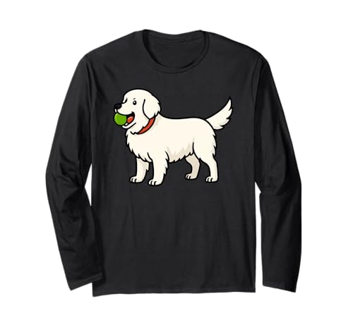 Große Pyrenäen Hund Apportieren Tierliebhaber Apportieren Mama Papa Kinder Langarmshirt von GreatPyreneesAxis1