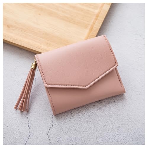GreatRise 2 Stück Damen Geldbeutel mit Franse PU Leder Geldbörse Münzfach Geldbörse Kreditkarteninhaber, mit 6 Kartenfächer, Handtasche Mini Portemonnaie Kleine Brieftasche Quasten Portmonee Rosa von GreatRise