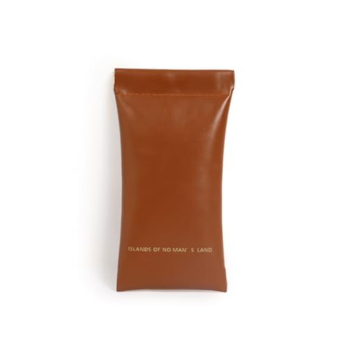 GreatRise 2 Stück Mini PU-Kosmetiktasche Make up Tasche Tragbare Schminktasche Selbstschließende Aufbewahrung, ohne Reißverschluss für Damenbinden Kosmetik Kopfhörer Gläser Brillentasche-Karamell von GreatRise