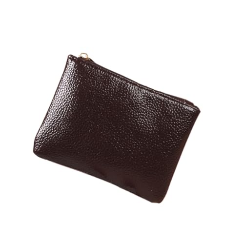 GreatRise 2 Stück PU Leder Geldbörse im Kurzformat Portemonnaie Kleine Damen Reißverschluss Geldbeutel Mini Brieftasche Kinder Coin Purse für Frauen Münze Kreditkarten Geldschein Kaffee von GreatRise