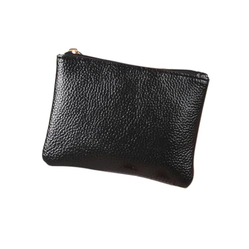 GreatRise 2 Stück PU Leder Geldbörse im Kurzformat Portemonnaie Kleine Damen Reißverschluss Geldbeutel Mini Brieftasche Kinder Coin Purse für Frauen Münze Kreditkarten Geldschein Schwarz von GreatRise