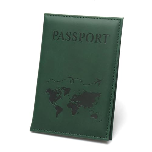 GreatRise 2 Stück PU Leder Reisepasshülle Damen und Herren Personalisiert Reisepass Organizer Reisemappe Passport Cover Kreditkarten Schutzhüllefür Ausweis Reisedokumente Karten Dunkelgrün von GreatRise