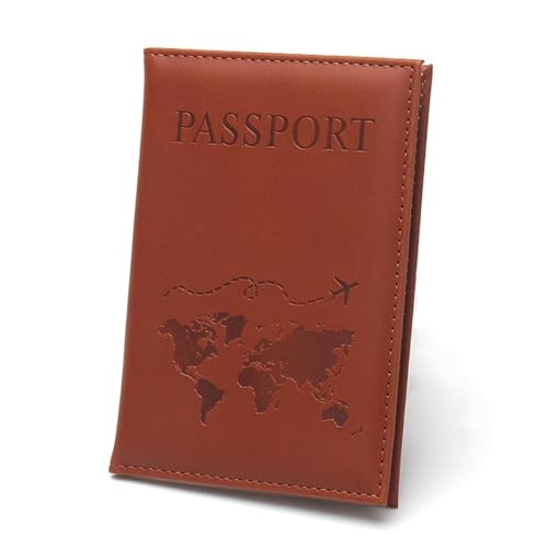 GreatRise 2 Stück PU Leder Reisepasshülle Damen und Herren Personalisiert Reisepass Organizer Reisemappe Passport Cover Kreditkarten Schutzhüllefür Ausweis Reisedokumente Karten Erdgelb von GreatRise