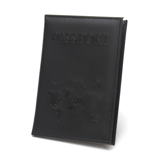 GreatRise 2 Stück PU Leder Reisepasshülle Damen und Herren Personalisiert Reisepass Organizer Reisemappe Passport Cover Kreditkarten Schutzhüllefür Ausweis Reisedokumente Karten Schwarz von GreatRise