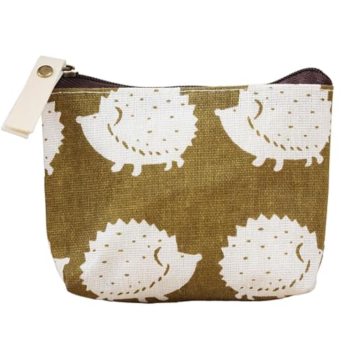 GreatRise 3 Stück Mini Tragbare Geldbörse Klein Münzbeutel Damen Kartenetui Kartentasche mit Reißverschluss Slim Kreditkartenetui Schlüsseltasche für Kreditkarten Ausweise Geld Schlüssel Igel von GreatRise