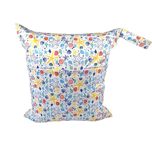 GreatRise 40 × 45 cm Tragbar Groß Wetbag Baby-Windeltasche Wasserdichter Wickeltasche Baby Windel Organizer Nasstasche mit Reißverschluss für Unterwegs Reisen Strandtücher Kindergarten Seestern GreatRise 40 × 45 cm Tragbar Groß Wetbag Baby-Windeltasche Wasserdichter Wickeltasche Baby Windel Organizer Nasstasche mit Reißverschluss für Unterwegs Reisen Strandtücher Kindergarten Seestern von GreatRise
