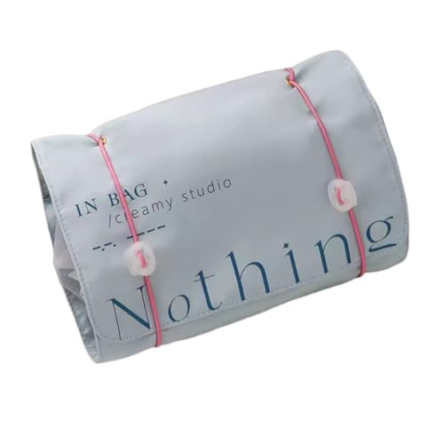 GreatRise Abnehmbar Kulturtasche Damen 4-in-1 Trennbare Kulturbeutel Faltbar Kosmetiktasche mit 4 Fächern Aufrollbare Waschtasche Tragbare Reise Kosmetikbeutel Multifunktions Make Up Tasche Blau von GreatRise