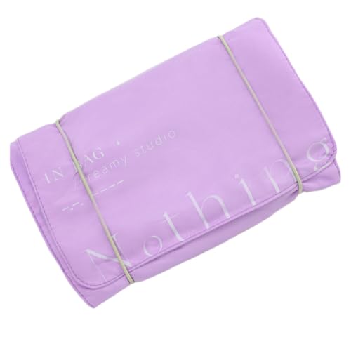 GreatRise Abnehmbar Kulturtasche Damen 4-in-1 Trennbare Kulturbeutel Faltbar Kosmetiktasche mit 4 Fächern Aufrollbare Waschtasche Tragbare Reise Kosmetikbeutel Multifunktions Make Up Tasche Violett von GreatRise