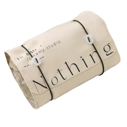 GreatRise Abnehmbar Kulturtasche Damen 4-in-1 Trennbare Kulturbeutel Faltbar Kosmetiktasche mit 4 Fächern Aufrollbare Waschtasche Tragbare Reise Kosmetikbeutel Multifunktions Make Up Tasche Weiß von GreatRise