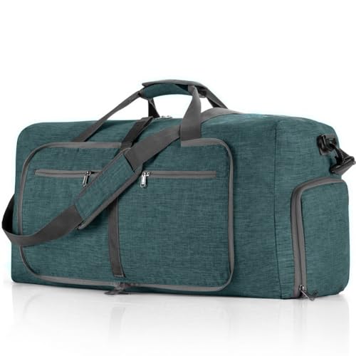 GreatRise Faltbare Reisetasche 65L Große Übernachtungstasche Handgepäck Tasche Damen Herren Sporttasche mit Schuhfach Trainingstasche Tragetasche für Weekender Fitness Reisen Camping Grün von GreatRise