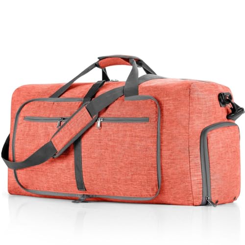 GreatRise Faltbare Reisetasche 65L Große Übernachtungstasche Handgepäck Tasche Damen Herren Sporttasche mit Schuhfach Trainingstasche Tragetasche für Weekender Fitness Reisen Camping Rosa von GreatRise