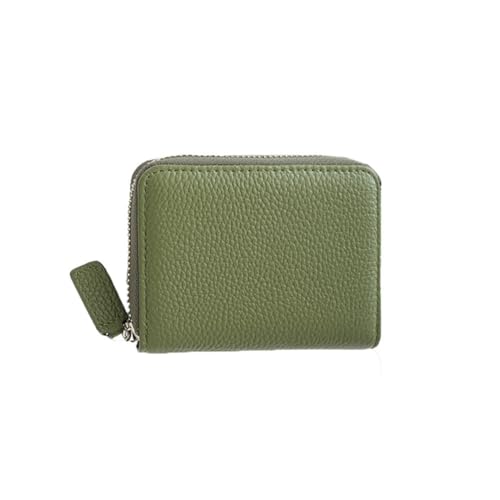 GreatRise Geldbörse Damen RFID-Schutz Reißverschluss Kreditkartenetui Geldbeutel aus Echtem Portemonnaie Klein Leder Orgel-Stil Kartenhalter mit Münzfach, Vielen Kartenfächer Armeegrün von GreatRise