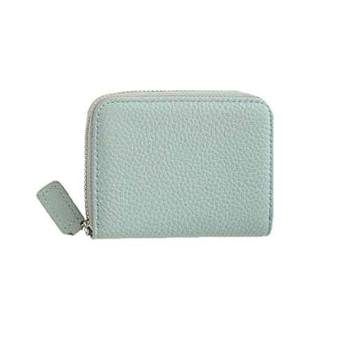 GreatRise Geldbörse Damen RFID-Schutz Reißverschluss Kreditkartenetui Geldbeutel aus Echtem Portemonnaie Klein Leder Orgel-Stil Kartenhalter mit Münzfach, Vielen Kartenfächer Azurblau von GreatRise