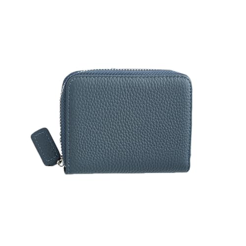 GreatRise Geldbörse Damen RFID-Schutz Reißverschluss Kreditkartenetui Geldbeutel aus Echtem Portemonnaie Klein Leder Orgel-Stil Kartenhalter mit Münzfach, Vielen Kartenfächer Marineblau von GreatRise