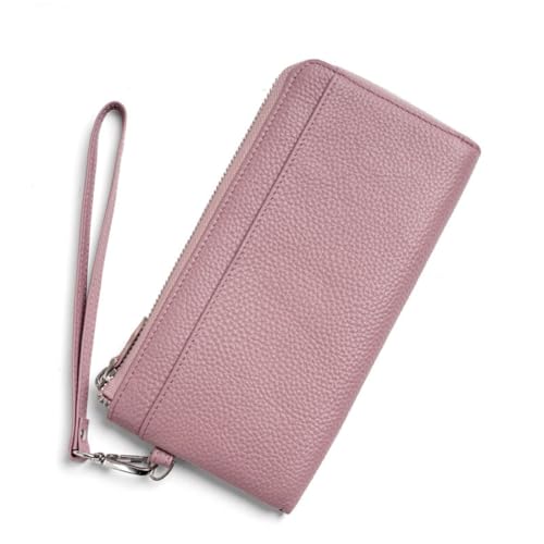 GreatRise Geldbörse Damen im Langformat Leder Portemonnaie mit RFID-Blocker Reißverschluss Handgelenktasche Geldbeutel Clutch Tasche mit Handschlaufe, Vielen Fächern, 12 Kartenfächern Gold von GreatRise