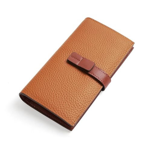 GreatRise Groß Geldbörse Damen im Langformat Große Kapazität Clutch Geldbeutel Echtleder Portemonnaie mit Abnehmbar Handyfach, 23 Kartenfächer, 4 Bargeld Fächer, Reißverschluss Münzfach Grün von GreatRise