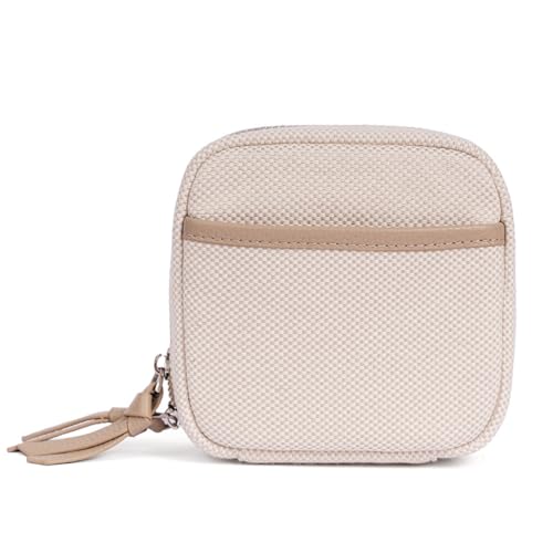 GreatRise Große Kapazität Kosmetiktasche Damen Klein Tragbare Make Up Tasche Reise Schminktasche Canvas Reißverschluss Kulturbeutel mit Pinselfach Organizer für Kosmetika Toilettenartikel Grau von GreatRise