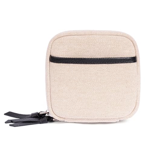 GreatRise Große Kapazität Kosmetiktasche Damen Klein Tragbare Make Up Tasche Reise Schminktasche Canvas Reißverschluss Kulturbeutel mit Pinselfach Organizer für Kosmetika Toilettenartikel Schwarz von GreatRise
