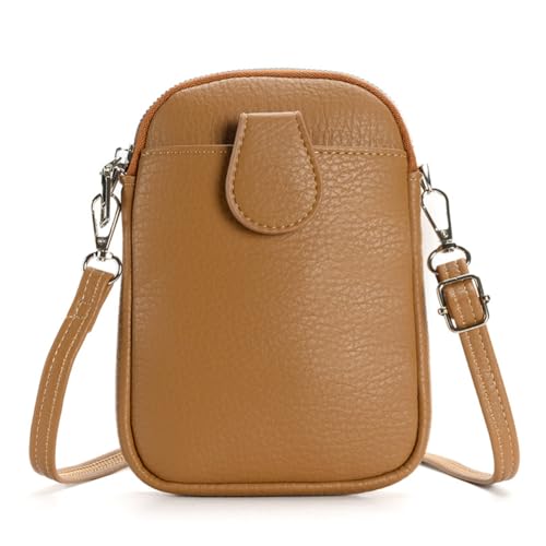 GreatRise Handytasche zum Umhängen PU Leder Handy-Beutel Mini-Tasche Klein Crossbody Schultertasche mit Verstellbar Schultergurt Multifunktion Damen Geldbörse für Karten, Bargeld, Tickets Braun GreatRise Handytasche zum Umhängen PU Leder Handy-Beutel Mini-Tasche Klein Crossbody Schultertasche mit Verstellbar Schultergurt Multifunktion Damen Geldbörse für Karten, Bargeld, Tickets Braun von GreatRise