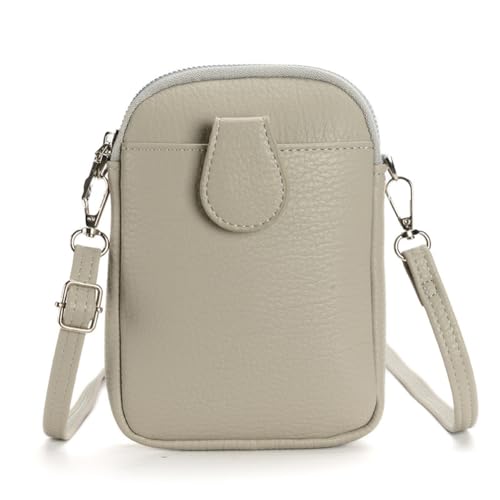 GreatRise Handytasche zum Umhängen PU Leder Handy-Beutel Mini-Tasche Klein Crossbody Schultertasche mit Verstellbar Schultergurt Multifunktion Damen Geldbörse für Karten, Bargeld, Tickets Grau GreatRise Handytasche zum Umhängen PU Leder Handy-Beutel Mini-Tasche Klein Crossbody Schultertasche mit Verstellbar Schultergurt Multifunktion Damen Geldbörse für Karten, Bargeld, Tickets Grau von GreatRise