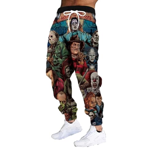 GreatRise Herren 3D Druck Hose Casual Freizeithose mit Kordelzug Bundgummi Elastische, Jogginghose Lustige Coole Freizeithose Modisch Casual Sporthose für Strand Hip Hop Laufen und Joggen Stil 13 4XL von GreatRise