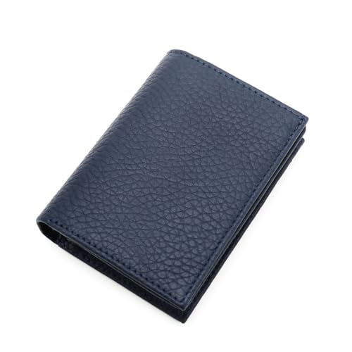 GreatRise Klein Geldbörse Damen Echtes Leder Geldbeutel Mini Kreditkartenetui Kurzer Brieftasche mit Schnappen, 6 Kartenfächer, Reißverschluss Münzfach, Viele Fächer, für Frauen Mädchen Saphirblau von GreatRise