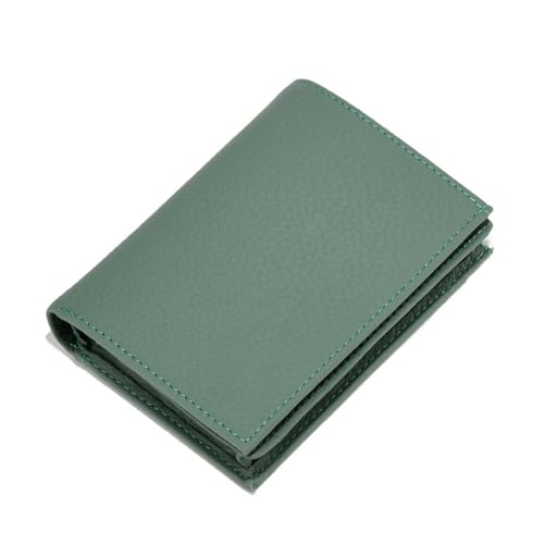GreatRise Klein Geldbörse Damen Echtes Leder Geldbeutel Mini Kreditkartenetui Kurzer Brieftasche mit Schnappen, 6 Kartenfächer, Reißverschluss Münzfach, Viele Fächer, für Frauen Mädchen Avocadogrün von GreatRise
