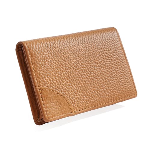 GreatRise Klein Kreditkartenetui mit Schnappen Echtes Leder Kartenhalter Geldbörse Kurzer Geldbeutel Portemonnaie, 4 Kartenfächer, 1 Münzfach für Karten Münzen Gefaltete Geldscheine Banknoten Kaffee von GreatRise